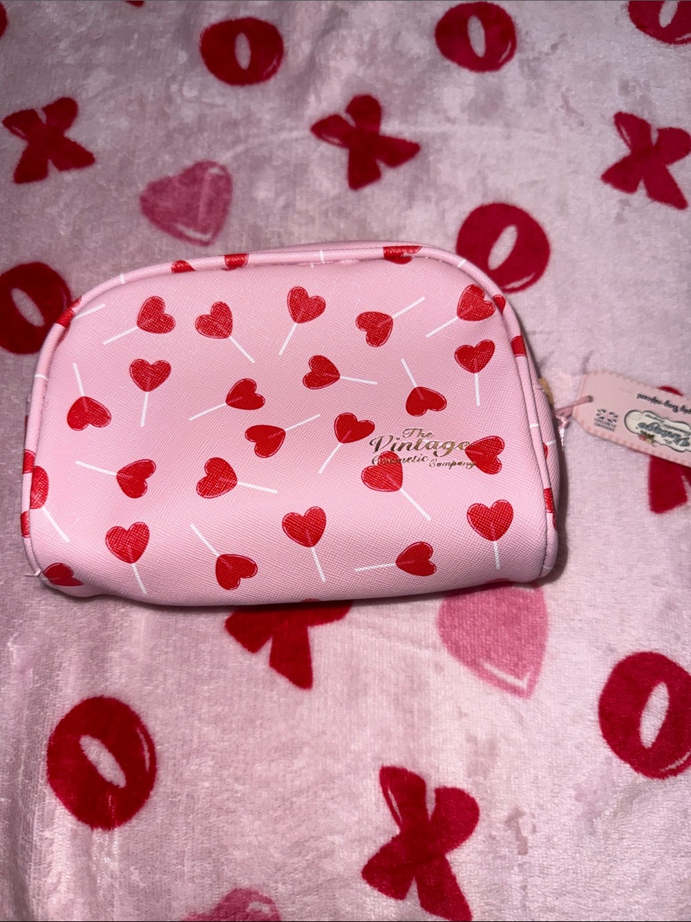 Pink cosmetic pouch